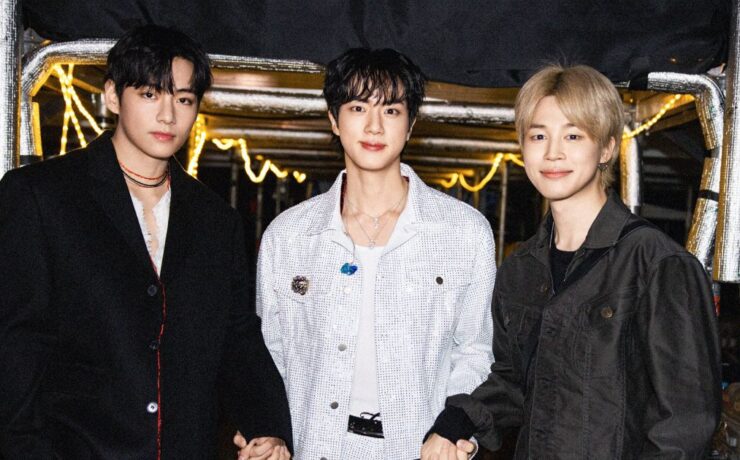 V, Jin e Jimin, do BTS