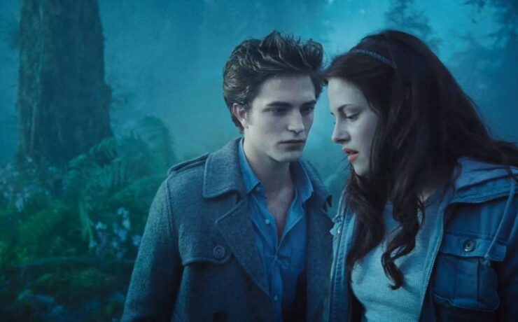 Robert Pattinson e Kristen Stewart em 'Crepúsculo'