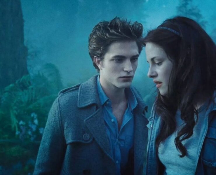 Robert Pattinson e Kristen Stewart em 'Crepúsculo'