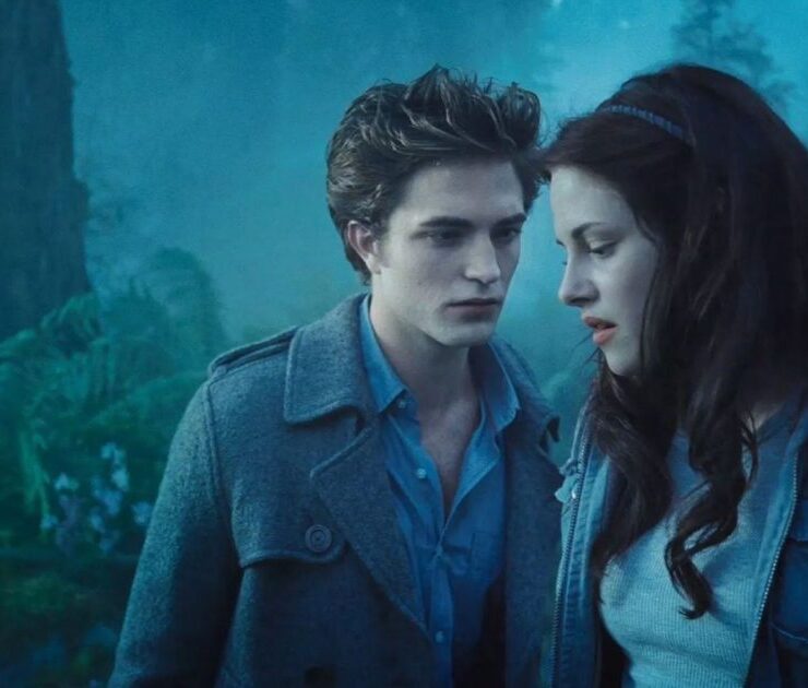 Robert Pattinson e Kristen Stewart em 'Crepúsculo'