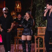 Diego e Arnaldo com Mari Fernandez