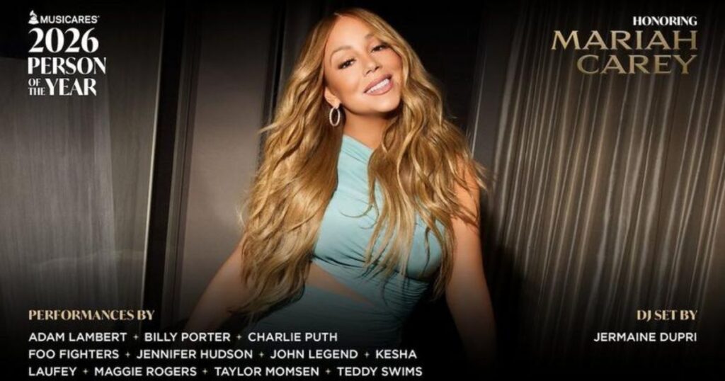 Foo Fighters, Teddy Swims e mais artistas tocando Mariah Carey? Entenda 1 Mariah Carey - Pessoa do Ano - MusiCares (reprodução)