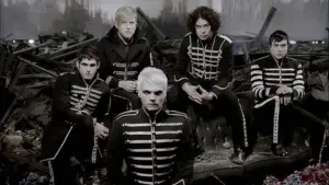 My Chemical Romance no clipe de "Welcome to the Black Parade" (Reprodução / Youtube)