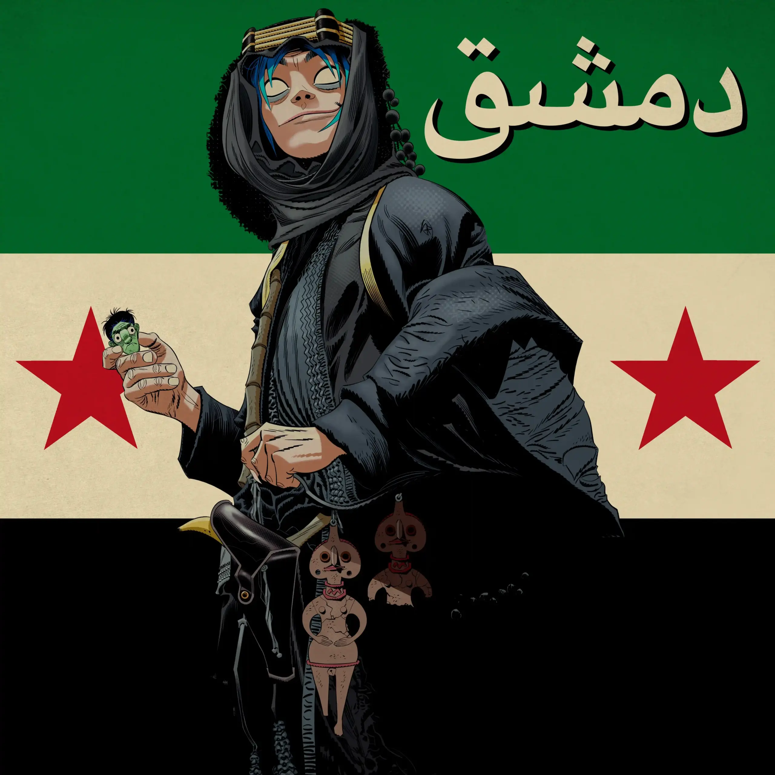 A montanha sagrada do Gorillaz 6 Gorillaz - Arte de divulgação do disco "The Mountain" (Jamie Hewlett/Divulgação)