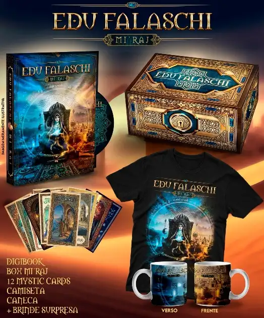 Edu Falaschi, referência do metal melódico, termina seu 'epico à brasileira' 2 Edu box Divulgacao