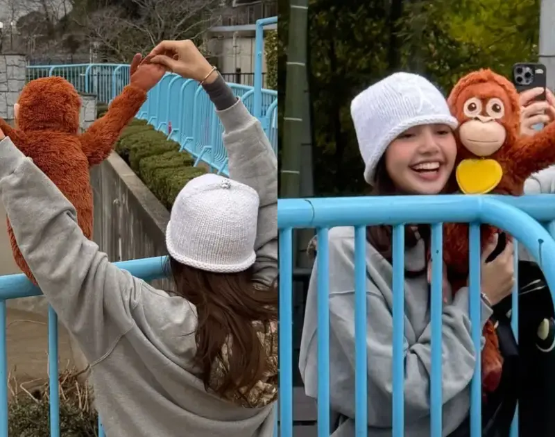 Lisa, do BLACKPINK, visita Punch, macaquinho viral do Japão