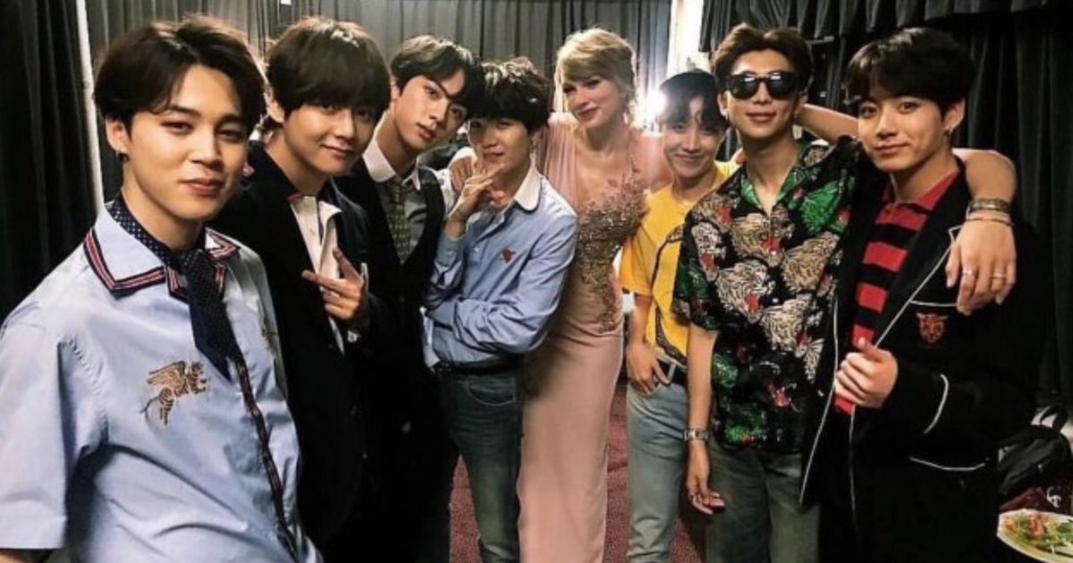 Taylor Swift e BTS no BIllboard Music Awards (Reprodução instagram)