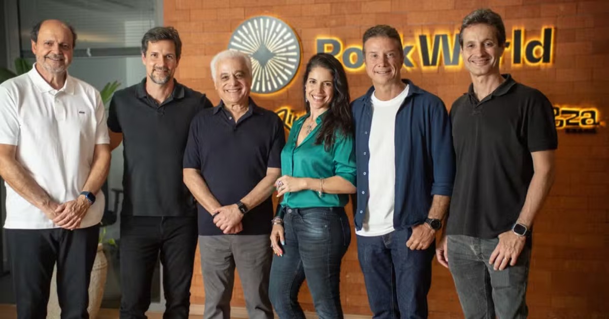 Lionel Chulam, sócio fundador Rock World; Luis Justo, Co-CEO Rock World; Roberto Medina, sócio fundador e Presidente Rock World; Roberta Medina, sócia fundadora Rock World; Ronaldo Pereira, Co-CEO Rock World; e Rodolfo Medina, sócio fundador