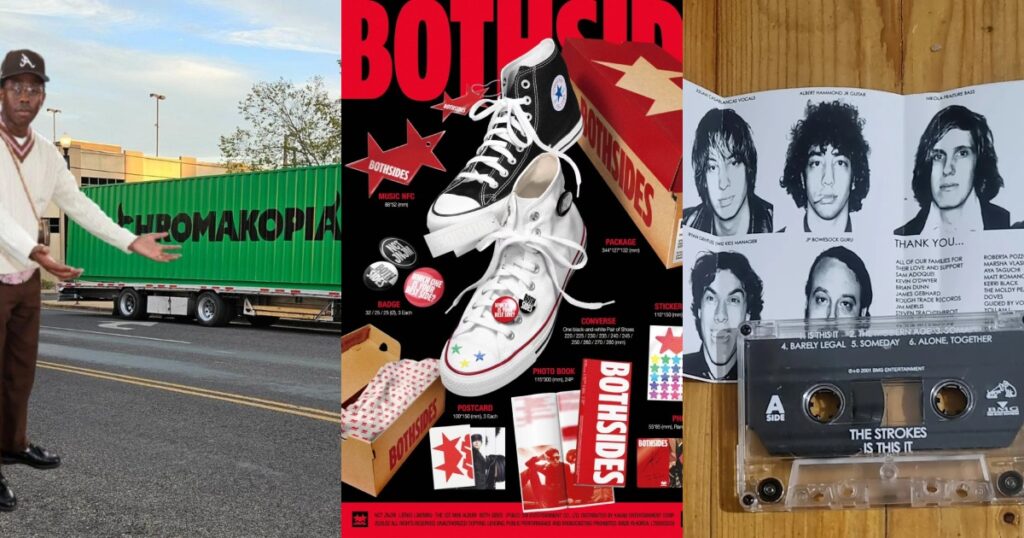 De fitas a tênis: entenda táticas de lançamentos como a dos Strokes 1 Lançamentos do mundo da música com mídia física (Redes sociais)