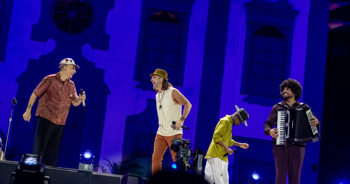 João Gomes, Tato, Jota.pê e Mestrinho no Allianz (@sand/Divulgação 30e)