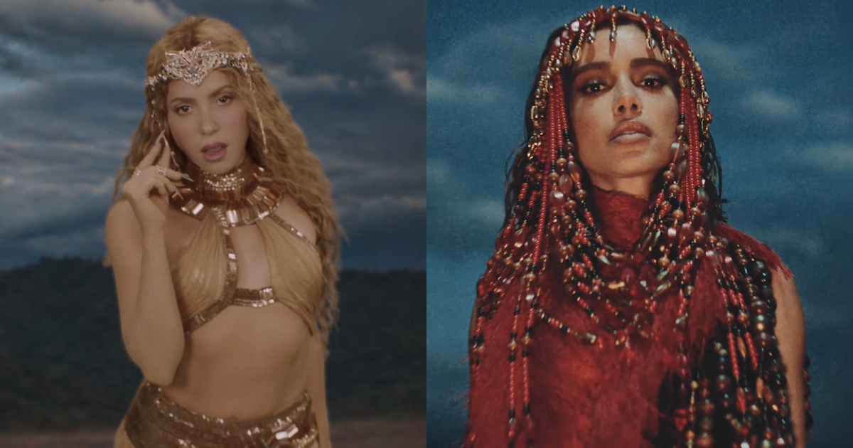 Anitta e Shakira no clipe de "Choka Choka"(Reprodução YouTube)