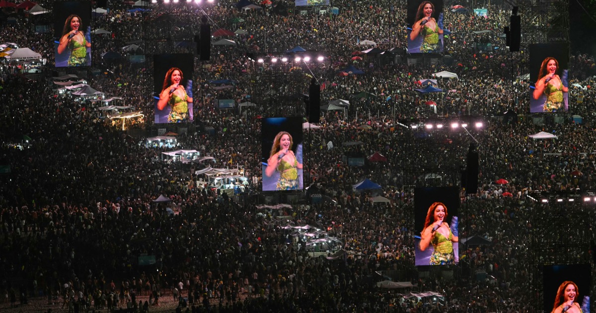 Shakira no show Todo Mundo no Rio 2026 (Grosby/Daniel RAMALHO / AFP)