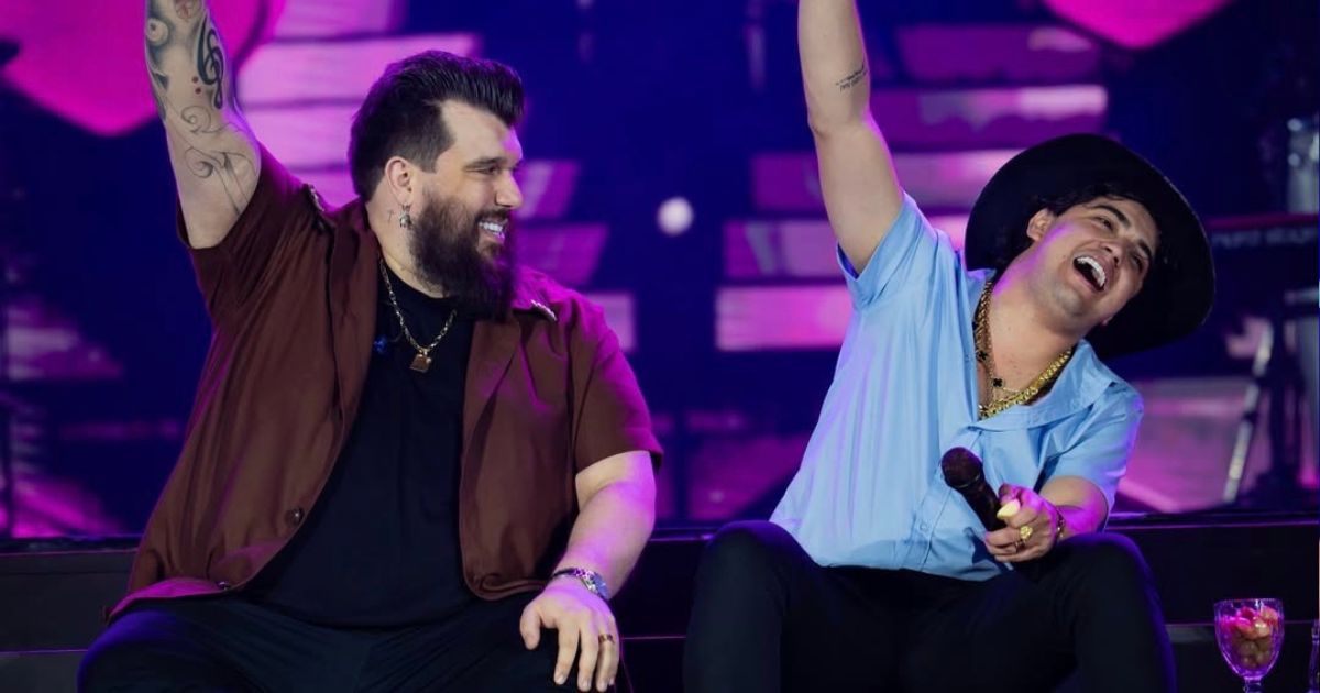 Natanzinho Lima e Panda dividem o palco no Ribeirão Rodeo Music (Cássio Dantas)