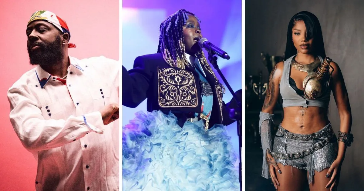 Wyclef Jean (divulgação), Ms. Lauryn Hill (foto Lucas Ramos : Brazil News) e Ludmilla (foto Lyz Oliveira) são atrações do Global Citizen Rio em 2026