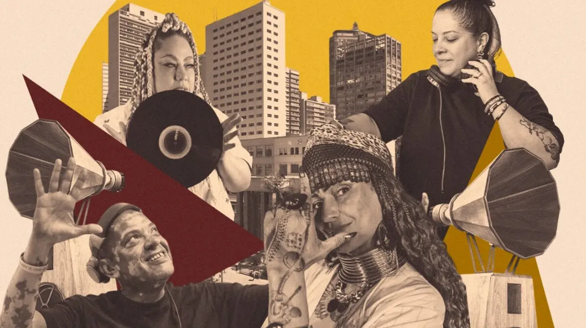 KL Jay, Dani Pimenta, Donna e Simmone Lasdenas em feira de vinil em SP (divulgação)