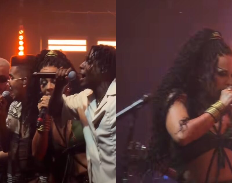 Gloria Groove faz participação surpresa no show de Os Garotin