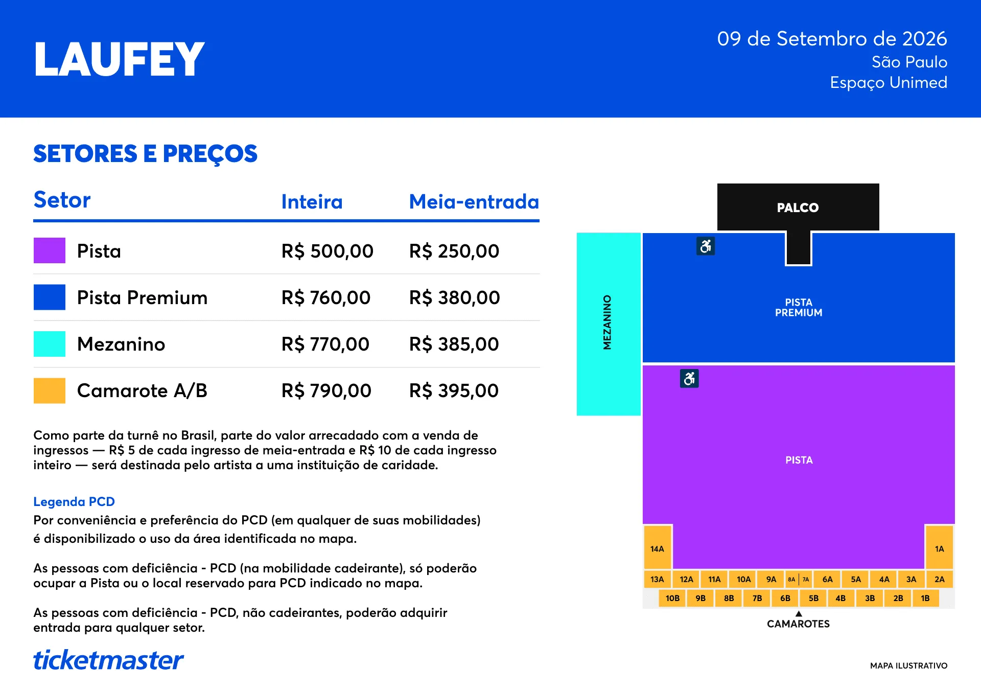 Show de Laufey em São Paulo: preços e setores