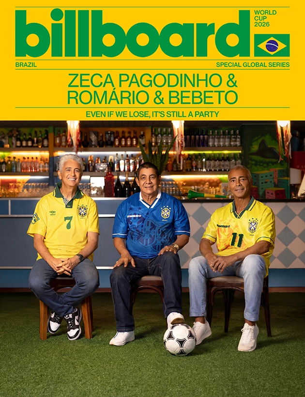 Zeca Pagodinho, Romário e Bebeto estrelam capa da Billboard de Copa do Mundo 2 Copa Billboard Brasil 630x1000
