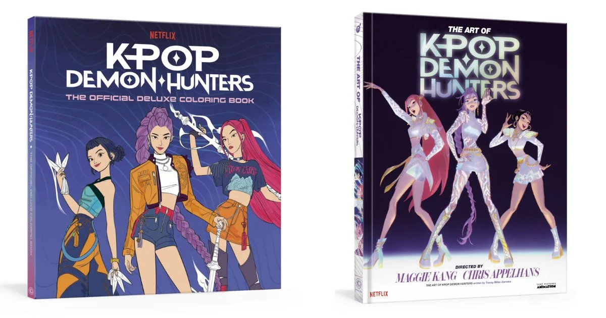'Guerreiras do K-pop': tudo o que sabemos sobre a HQ oficial 3 "KPop Demon Hunters- The Official Deluxe Coloring Book" e "The Art of KPop Demon Hunters- Platinum Edition de" Guerreiras do K-pop (Netflix)