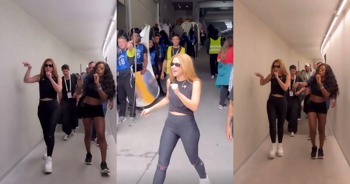 Shakira ensaia no Estádio Azteca, na Cidade do México, para a abertura da Copa do Mundo 2026 (Reprodução/Instagram)