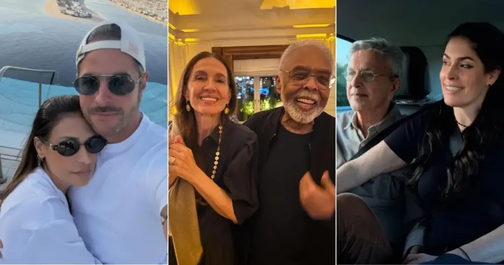 Gilberto Gil e Flora Gil; Caetano Veloso e Paula Lavigne; Simone Mendes e Kaká Diniz (reprodução Instagram)