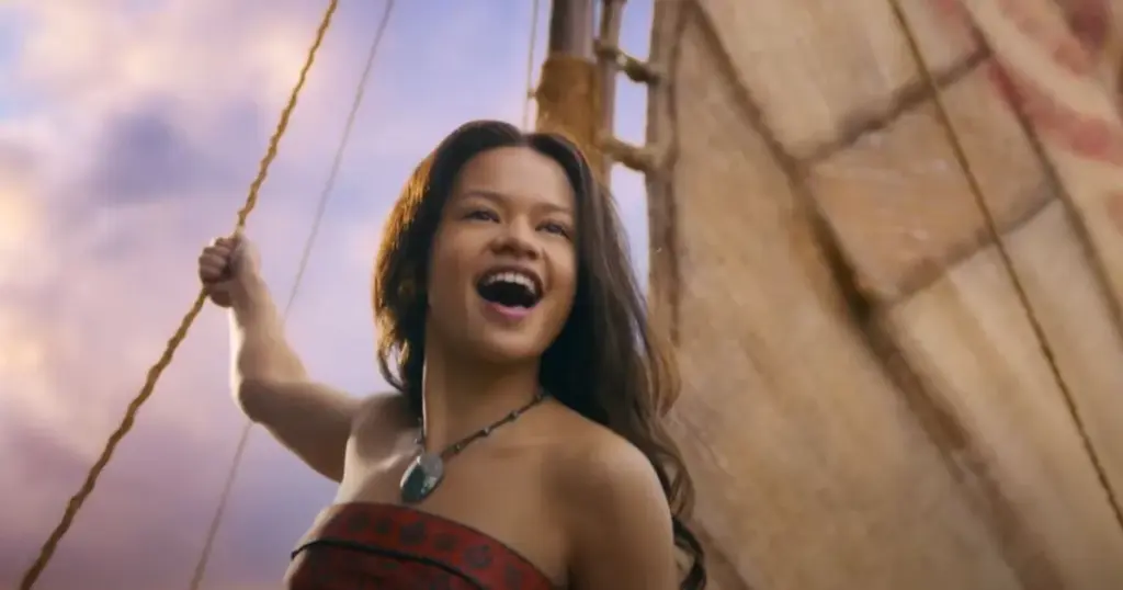 'Moanas' cantam juntas trilha do live-action da Disney; veja aqui 1 Cena do live-action de Moana (Reprodução YouTube)
