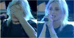 Emily Armstrong, do Linkin Park, chora em show no Rock in Rio Lisboa