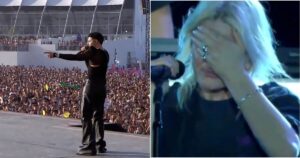 Pedro Sampaio e Emily Armstrong, do Linkin Park, atrações do Rock in Rio Lisboa 2026 (reprodução Instagram e YouTube)