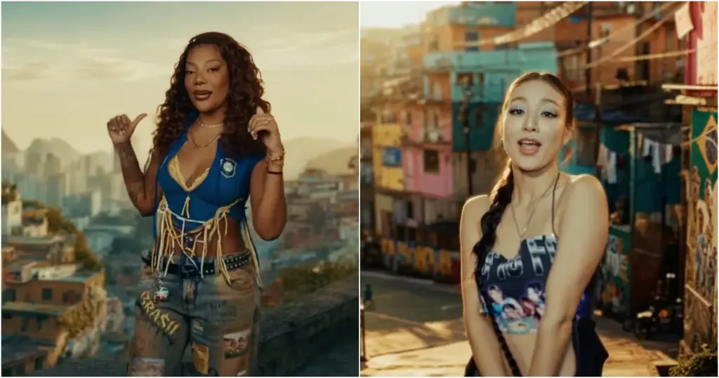 Ludmilla e Jihyo, do TWICE, em clipe de IA de 'Follow Me'