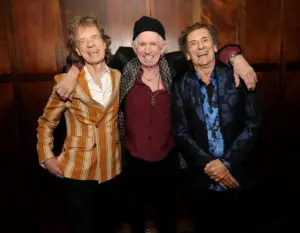 Mick Jagger, Keith Richards e Ron Wood, os Rolling Stones (Kevin Mazur/ Divulgação)