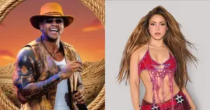 Léo Santana e Shakira (reprodução Facebook)