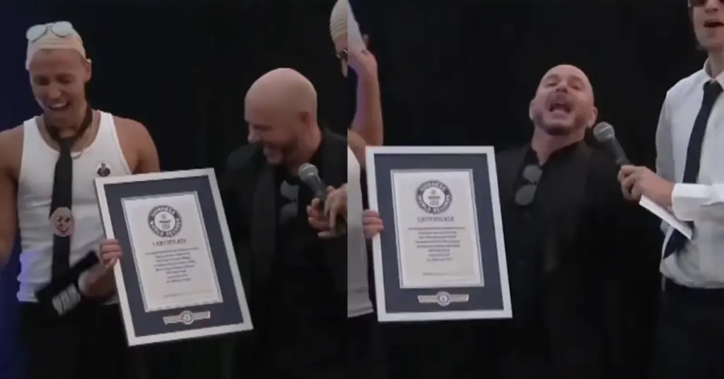 Pitbull entrando para o Guinness World Records (reprodução do Instagram @pitbull)