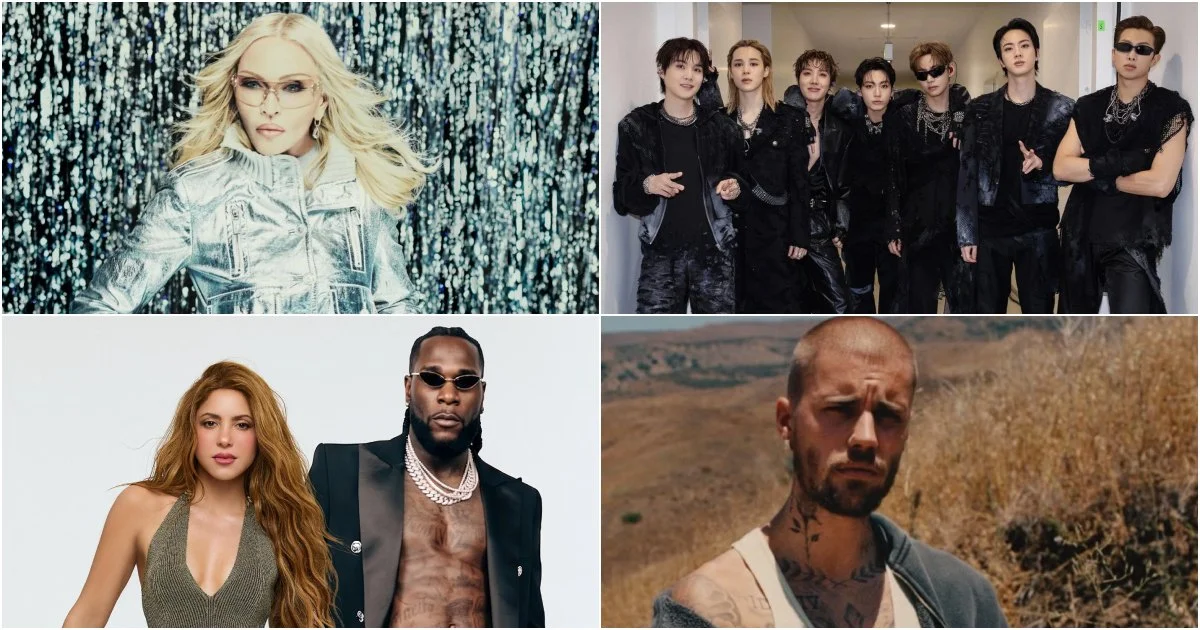 Madonna, BTS, Shakira, Burna Boy e Justin Bieber participam do show do intervalo na Copa do Mundo 2026