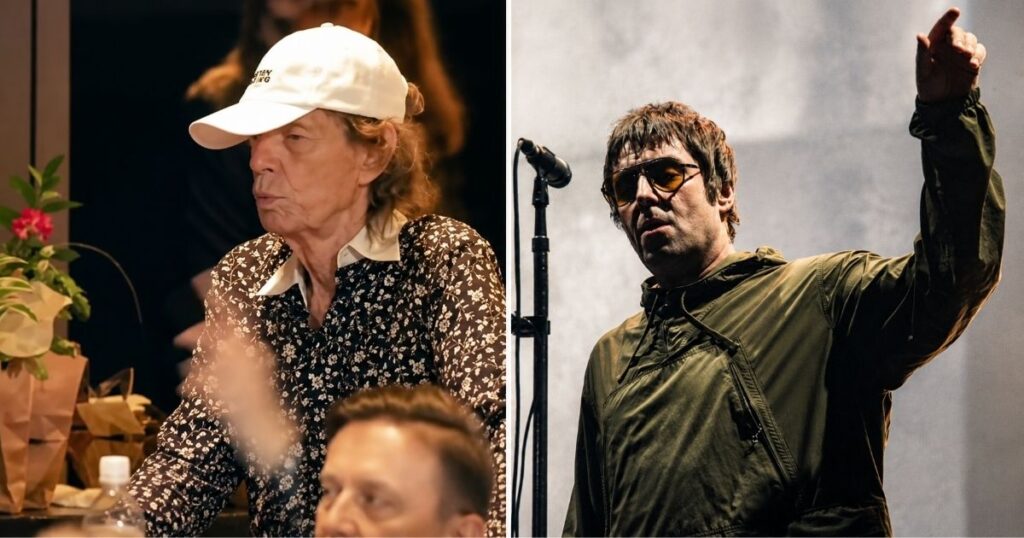Mick Jagger e Liam Gallagher (Reprodução)