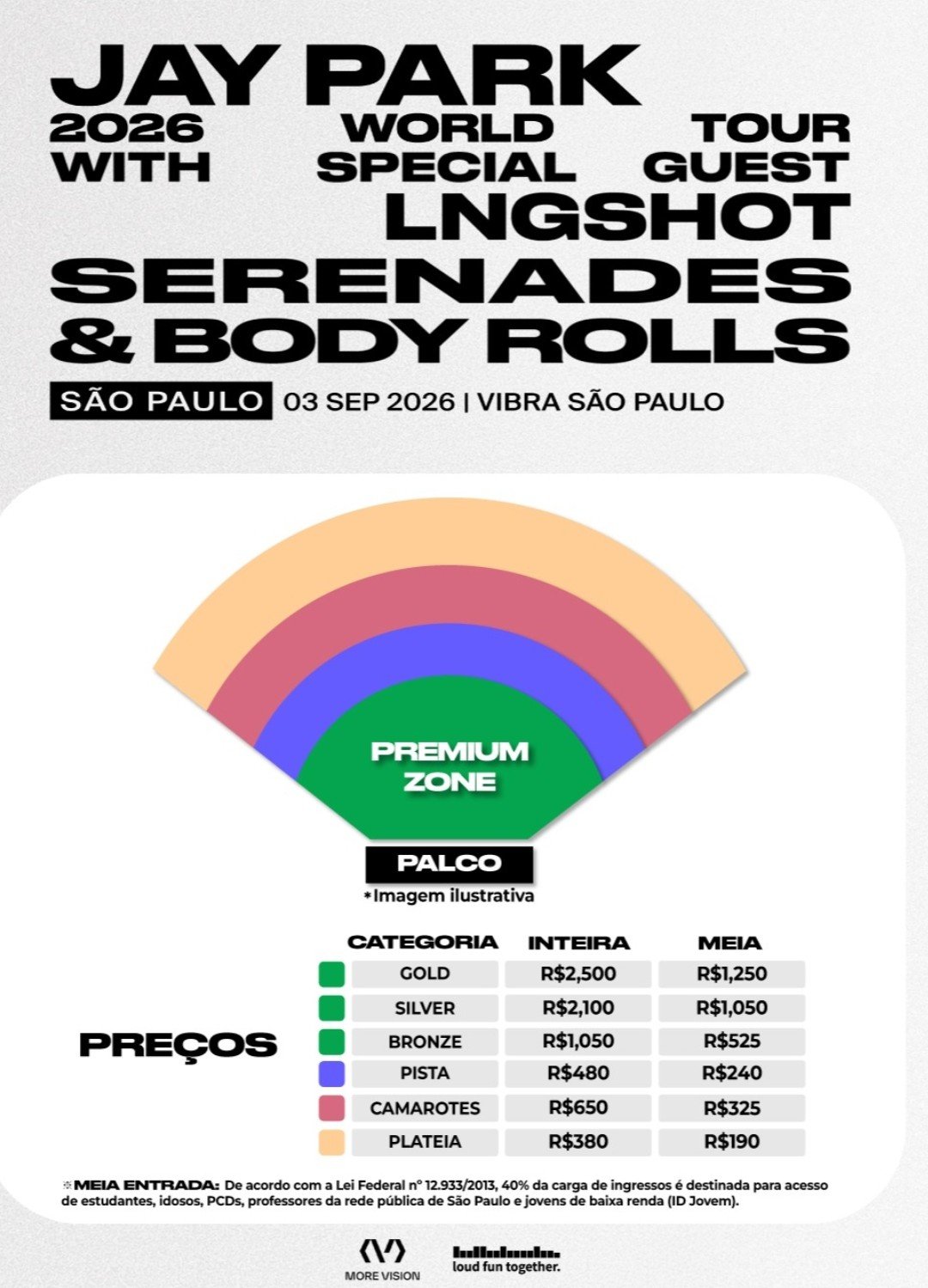 Jay Park e LNGSHOT no Brasil: veja os preços e setores 2 Jay Park e LNGSHOT: preços dos ingressos e setores