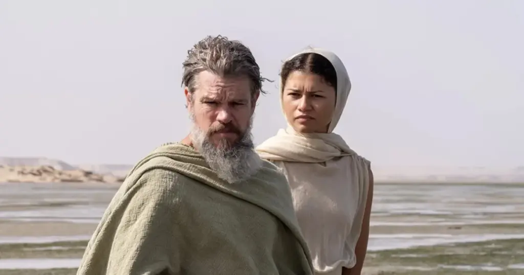 'Odisseia': todas as músicas da trilha sonora do filme 1 Matt Damon e Zendaya em 'Odisseia'. Reprodução/Universal Pictures.