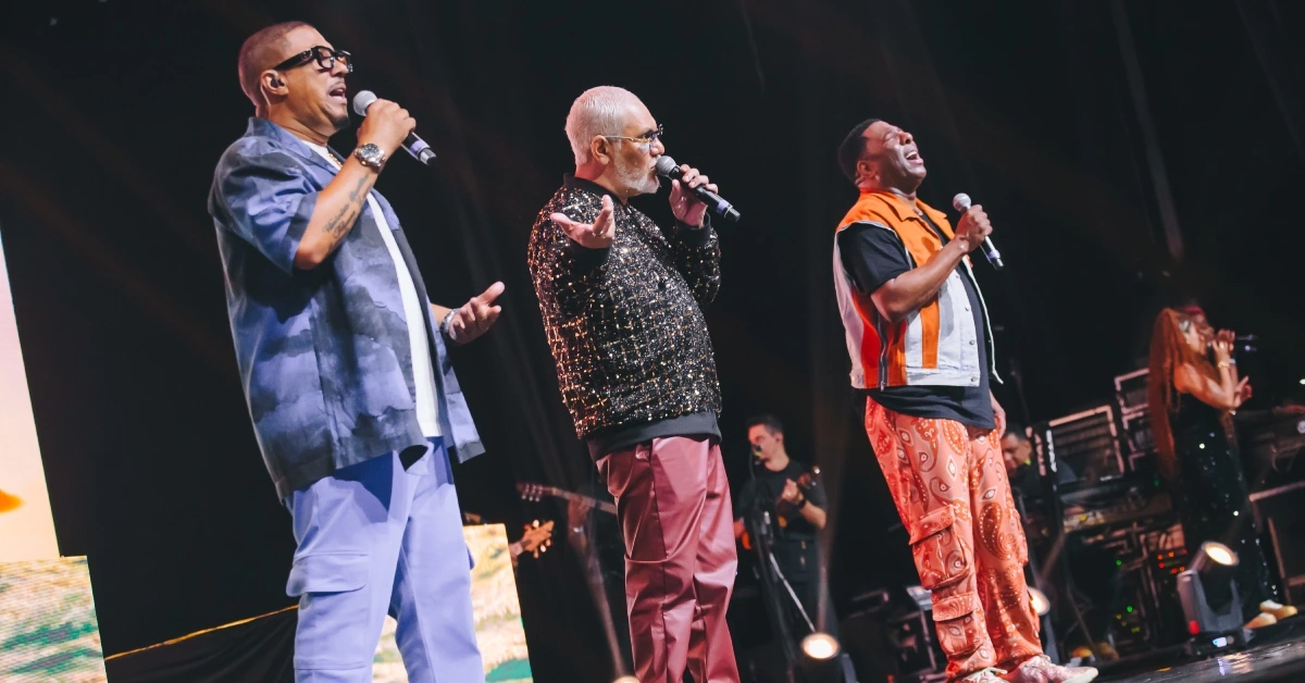 Netinho de Paula, Chrigor e Marcio Art no projeto 'Samba 90 Graus' (Marcos Oliveira/Espaço Unimed)