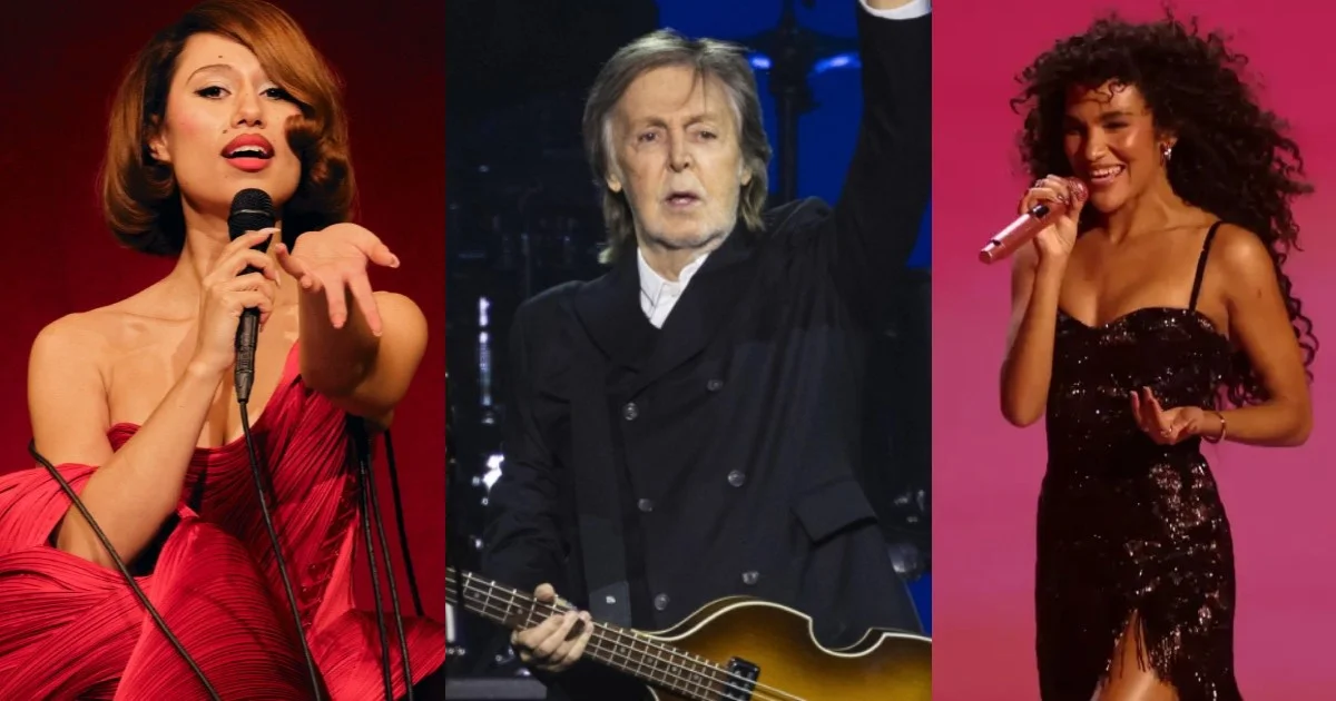 RAYE, Olivia Dean e Paul McCartney indicados ao Mercury Prize 2026 (Reprodução/Grosby)
