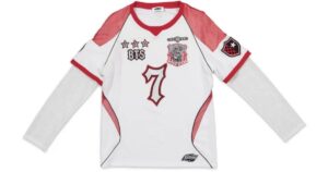A camisa usada por Jimin durante a apresentação do BTS na final da Copa do Mundo (Reprodução)