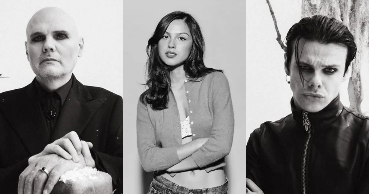 Smashing Pumpkins e Yungblud (divulgação) e Olivia Rodrigo (Nick Walker)