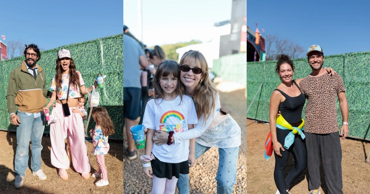 Fabiula Nascimento e Emílio Dantas, Juliana Didone e filha, Thaila Ayala, Renato Góes e filho no Festivalzinho (Fernanda Lima/PRIDIA)