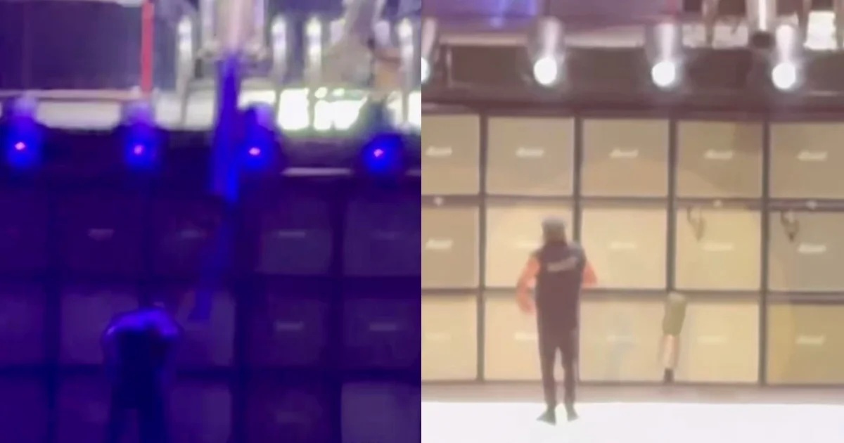 Brian Johnson escapa por pouco de acidente em show do AC/DC (reprodução X)