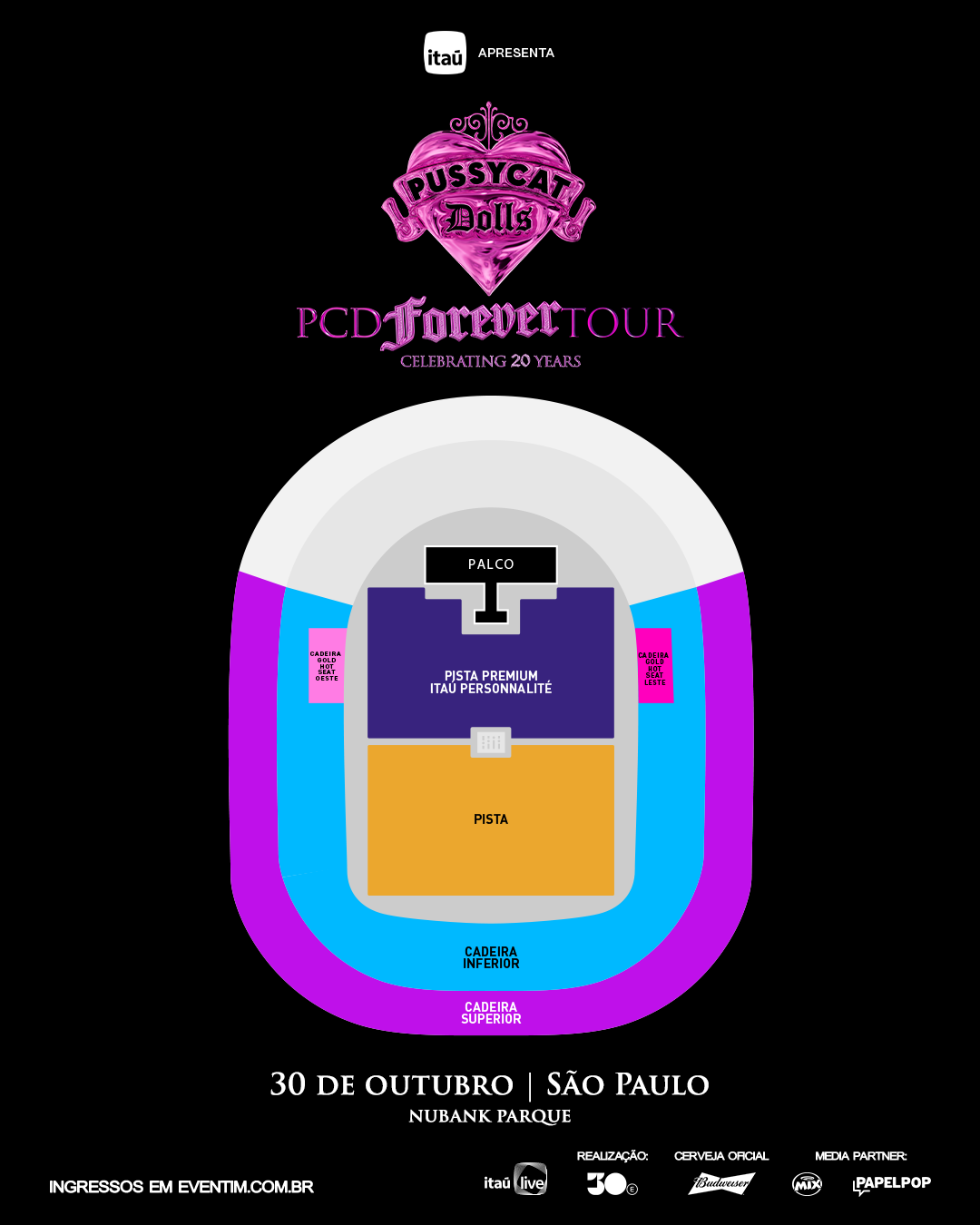 Pussycat Dolls anunciam primeiro show no Brasil; veja os preços 2 Mapa de setores e preços do show das Pussycat Dolls no Brasil