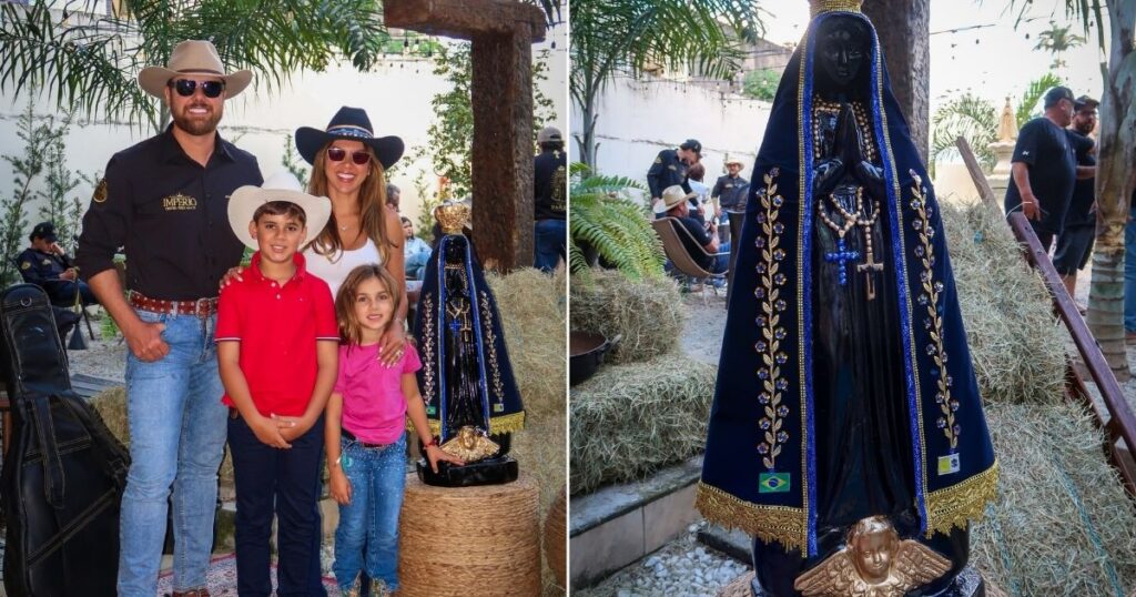 Zé Neto com a família no Santuário Nacional de Nossa Senhora Aparecida (Reprodução Instagram)