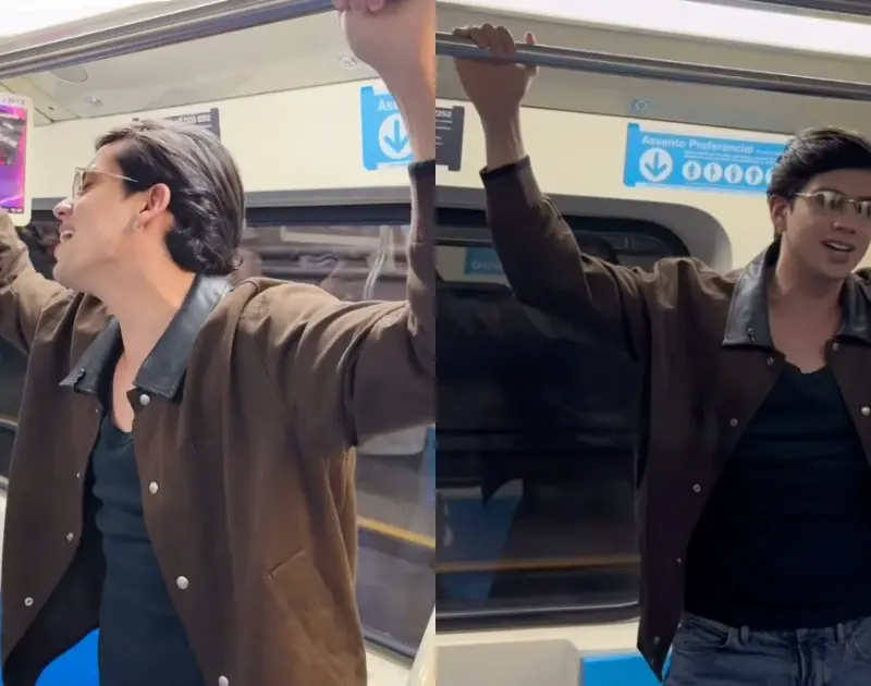 Léo Foguete faz show surpresa no metrô de São Paulo