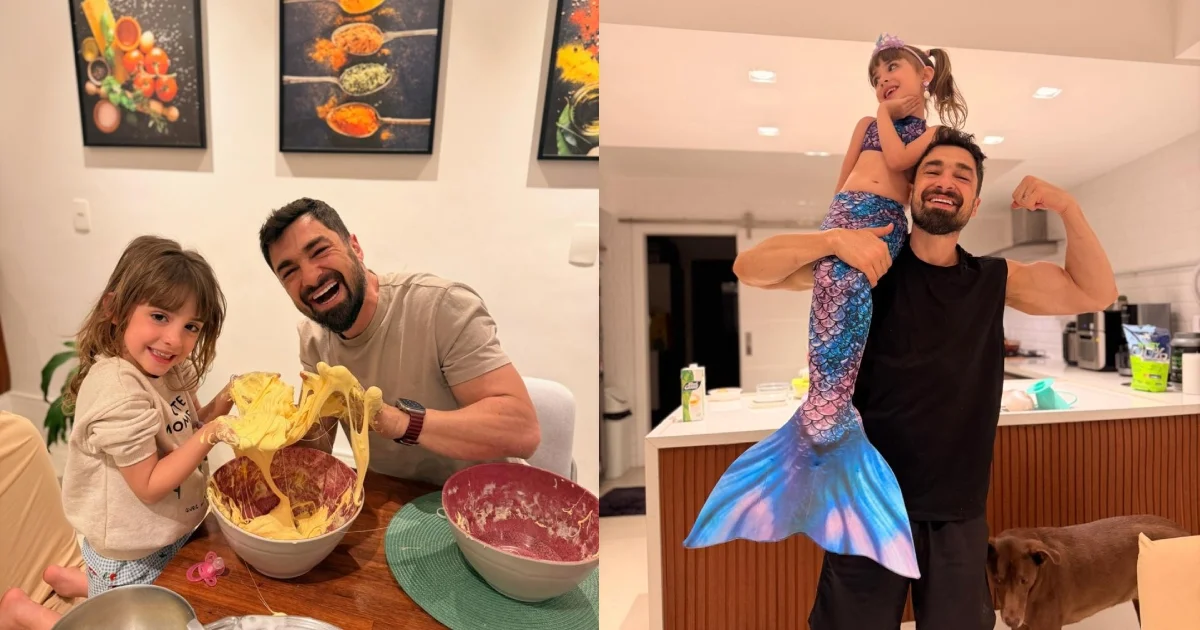 Felipe Saab, do Jeito Moleque, e a filha (reprodução)
