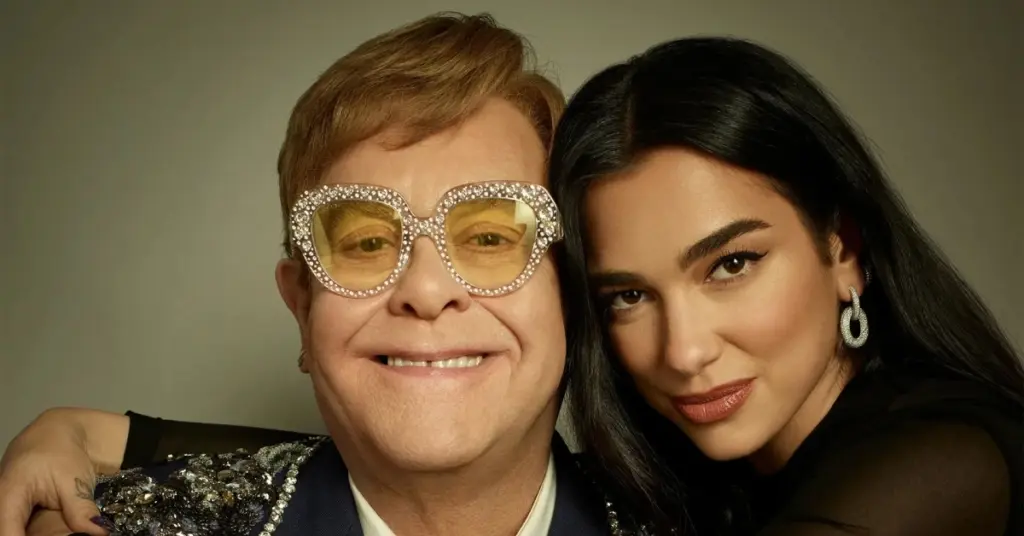 Elton John explica origem secreta de 'Cold Heart' com Dua Lipa 1 Elton John e Dua Lipa (reprodução @eltonjohn, @dualipa)