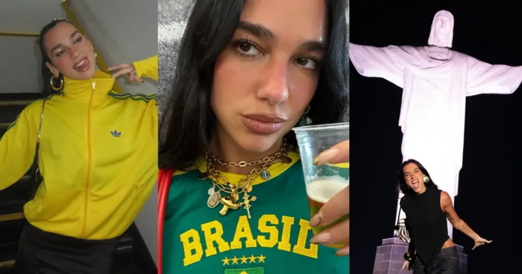 Dua Lipa completa 31 anos, relembre os rolês da cantora pelo Brasil 1 Dua Lipa no Brasil (Reprodução/Instagram)