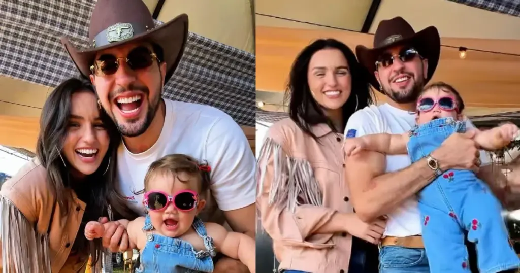 Nattan e Rafa Kalimann na Festa do Peão de Barretos com a filha Zuza (Reprodução/Instagram)