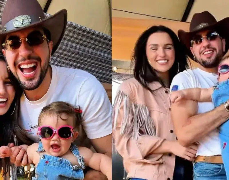 Nattan e Rafa Kalimann levam a filha Zuza a Barretos pela 1ª vez